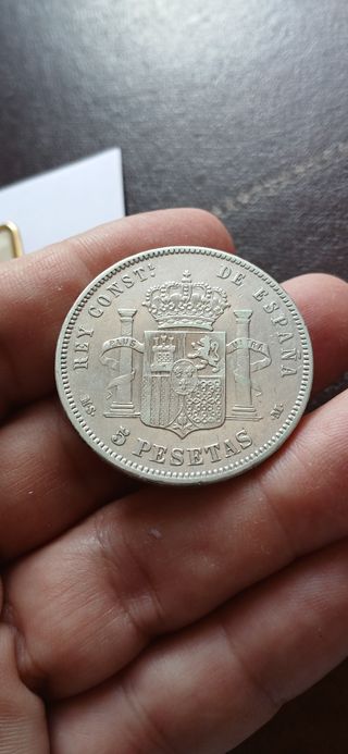 Moneda 5pts Plata Alfonso XII 1883
