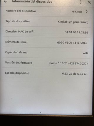 Kindle 10ª Gen Negro