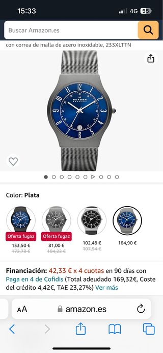 Reloj Skagen Titanium Azul y Plateado