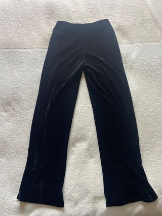 Pantalón campana terciopelo con raya lateral azul 