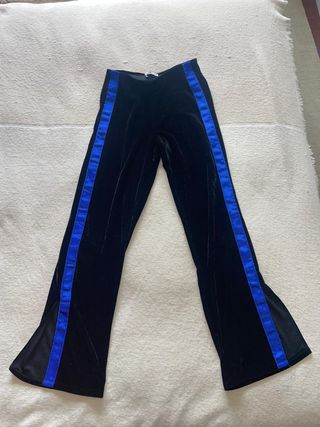 Pantalón campana terciopelo con raya lateral azul 
