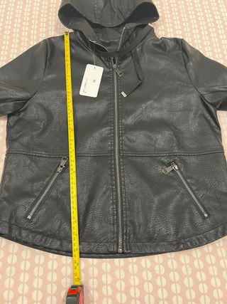 Chaqueta Piel Sintética Negra Talla M