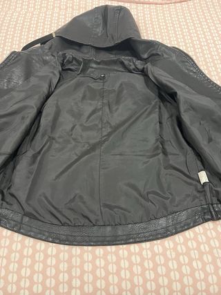 Chaqueta Piel Sintética Negra Talla M