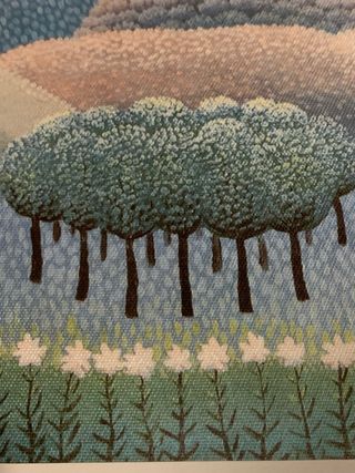 Quadro paesaggio con alberi e nuvole di RABUZIN