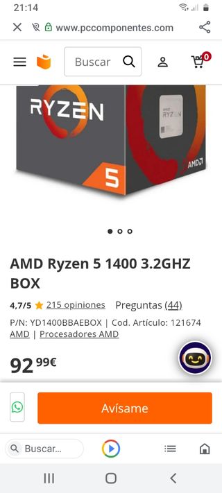 CPU Ryzen 5 3.2GhZ