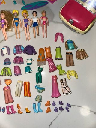 Lote Polly Pocket Casa Maleta Coche Muñecas Ropa