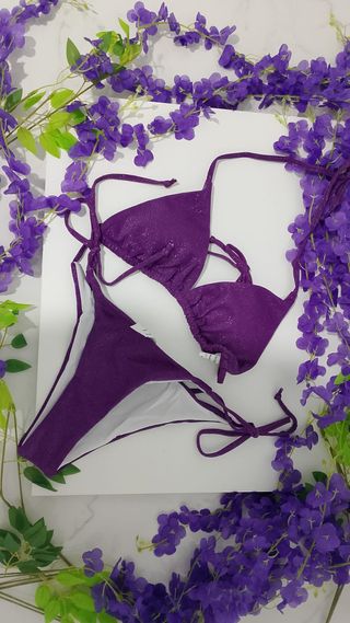 Bikini Shein Morado Brillante M