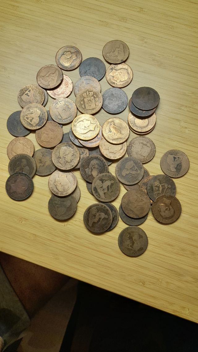 51 Monedas Cobre 10 Céntimos
