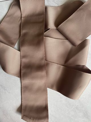 Nastro raso beige/marrone donna