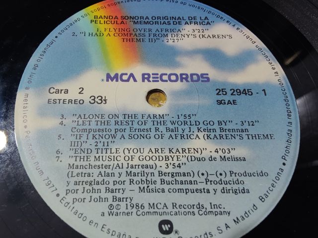 Vinilo Out of Africa - Banda Sonora Original