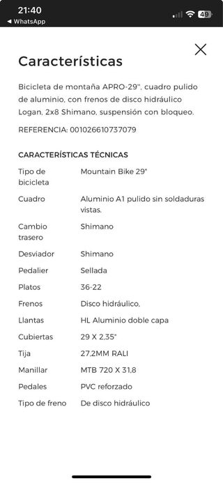 Bicicleta de montaña