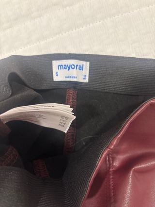 Leggings granate efecto piel niña