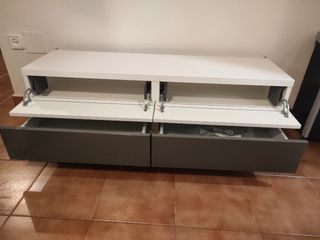 Mueble TV Ikea Besta Patas Stubbarp Grises