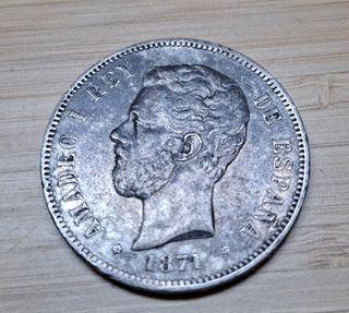 5 Pesetas Amadeo I 1871 Plata