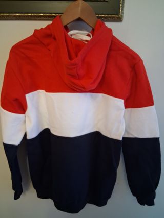 Sudadera con capucha tricolor