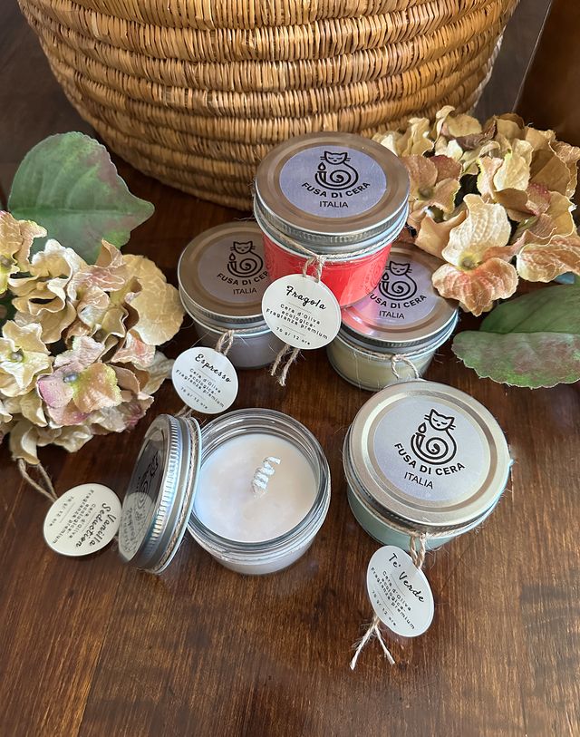 Candela in cera di oliva – Profumo di Tè Verde
