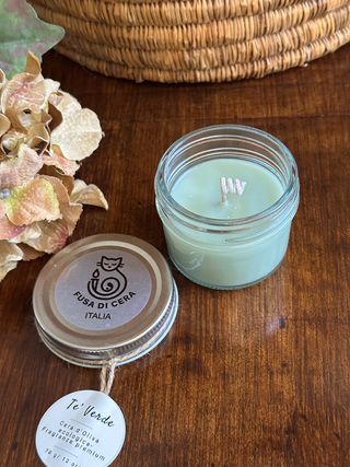 Candela in cera di oliva – Profumo di Tè Verde