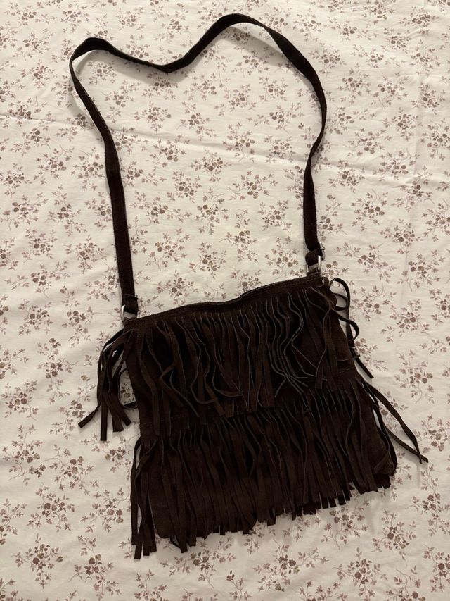 Bandolera Bolso Carolina Herrera Flecos Bandolera De Cuero