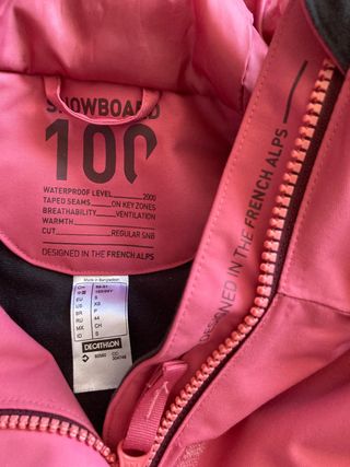 Chaqueta esquí snowboard Decathlon Mujer Rosa
