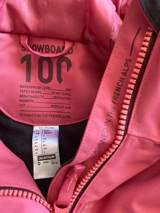 Chaqueta esquí snowboard Decathlon Mujer Rosa