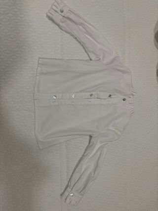Conjunto niña camisa blanca y pantalón cuadros