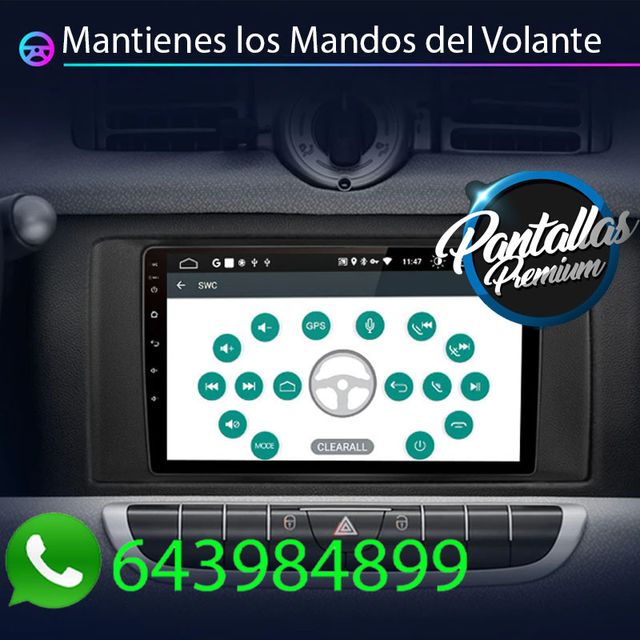Radio Pantalla CARPLAY GPS para Smart Fortwo