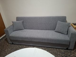 Sofá Cama Gris 180cm + 80cm los reposabrazos