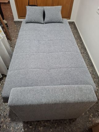 Sofá Cama Gris 180cm + 80cm los reposabrazos