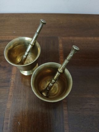 Set 2 Mortai Ottone Vintage