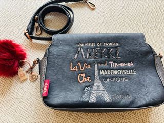 Bolso Anekke París Negro con Adornos