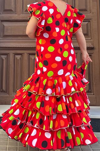 Traje Flamenca Lunares Rojo Talla 50-52-54 