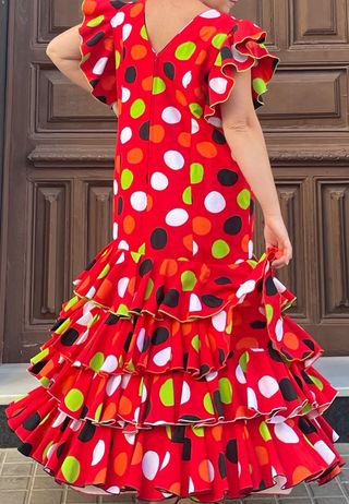 Traje Flamenca Lunares Rojo Talla 50-52-54 