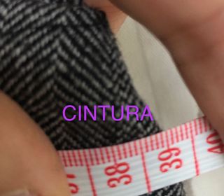 Falda de tweed gris y negro