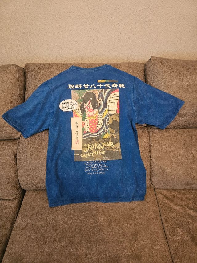 Camiseta Desigual Talla M Azul Estampada