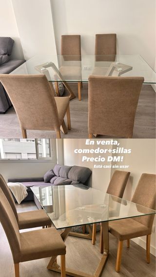 Comedor de cristal y sillas(4)