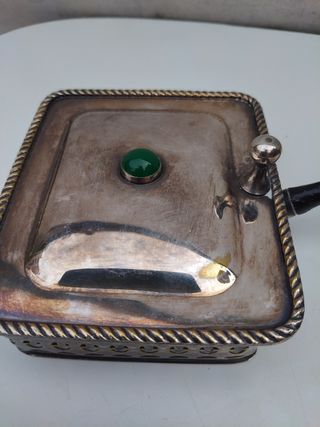 Cenicero o recoge migas S.XIX alpaca plata vintage