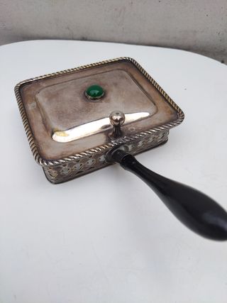 Cenicero o recoge migas S.XIX alpaca plata vintage