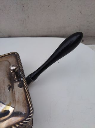 Cenicero o recoge migas S.XIX alpaca plata vintage