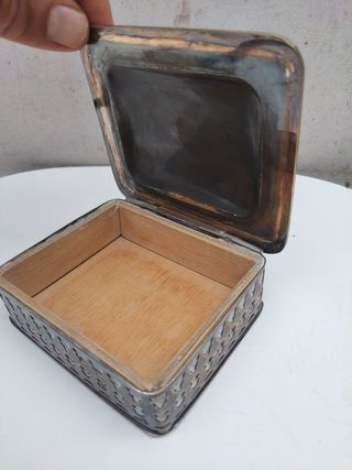 Cenicero o recoge migas S.XIX alpaca plata vintage