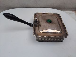 Cenicero o recoge migas S.XIX alpaca plata vintage