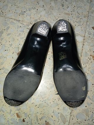 Zapatos de baile de flamenca negros con tira elást