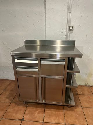 Mueble cafetero acero inoxidable