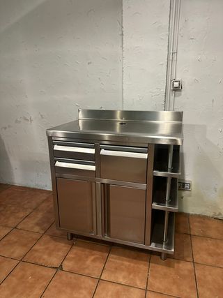 Mueble cafetero acero inoxidable