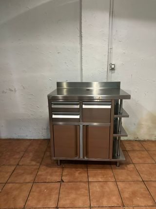 Mueble cafetero acero inoxidable