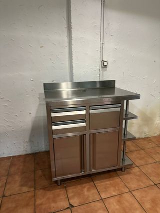 Mueble cafetero acero inoxidable