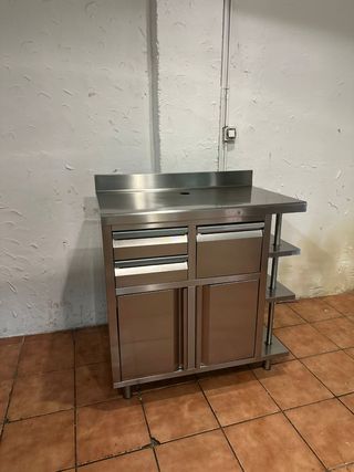 Mueble cafetero acero inoxidable
