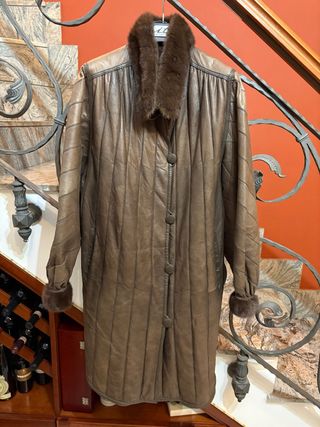Cappotto donna vera pelle con pelliccia