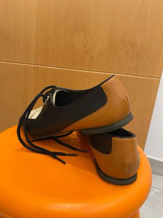 Botines Camper Piel negra y marrón + Pelo Beige