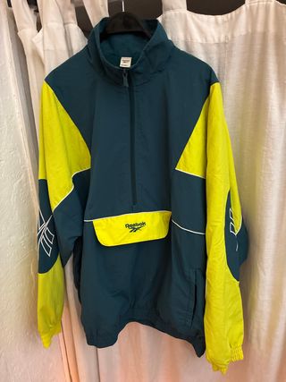 Cortavientos Reebok Verde y Amarillo