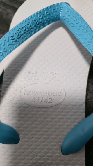 Chinelos Havaianas Novos Azul e Branco 41-42